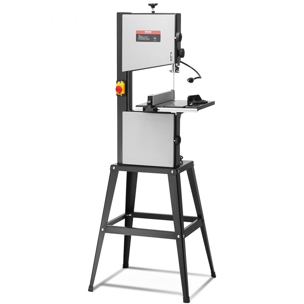 ODDTOOLS Band Saw with Stand, 10-Inch, 560 & 1100 RPM Two-Speed Benchtop Bandsaw, 370W 0.5HP Motor with Metal Stand Optimized Work Light Workbench Fence and Miter Gauge, for Woodworking Aluminum Plastic