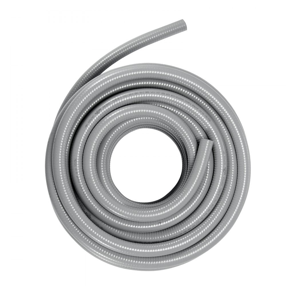 ODDTOOLS 1-Inch Flexible Electrical Conduit, 100 ft, PVC Liquid-Tight Conduit Non-Metallic with 5 Straight and 5 90-Degree Conduit Connector Fittings, for Air Conditioning Motor Controller Pump, IP65
