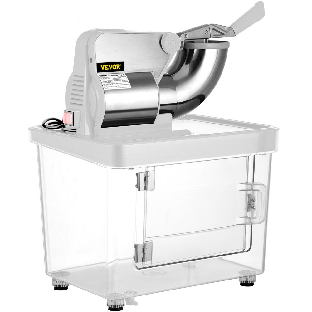 ODDTOOLS 110V Commercial Ice Crusher 440LBS/H, ETL Approved 300W Electric Snow Cone Machine with Dual Blades, Stainless Steel Shaved Ice Machine with Safety On/Off Switch for Family, Restaurants, Bars