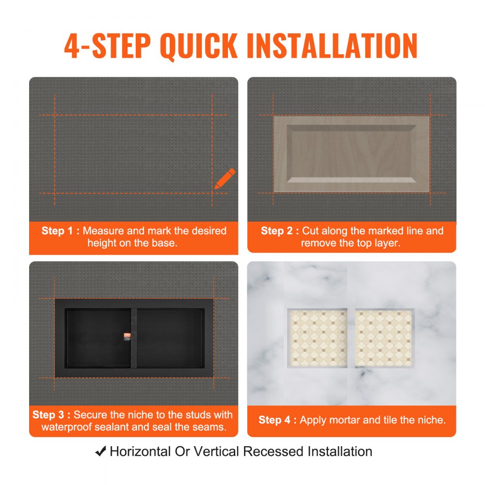 ODDTOOLS Shower Niche Ready for Tile 16