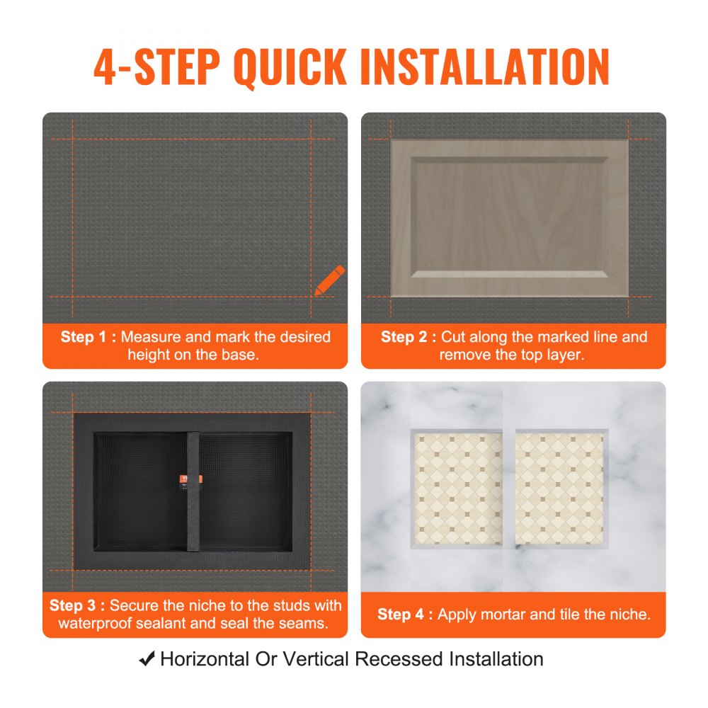 ODDTOOLS Shower Niche Ready for Tile 16