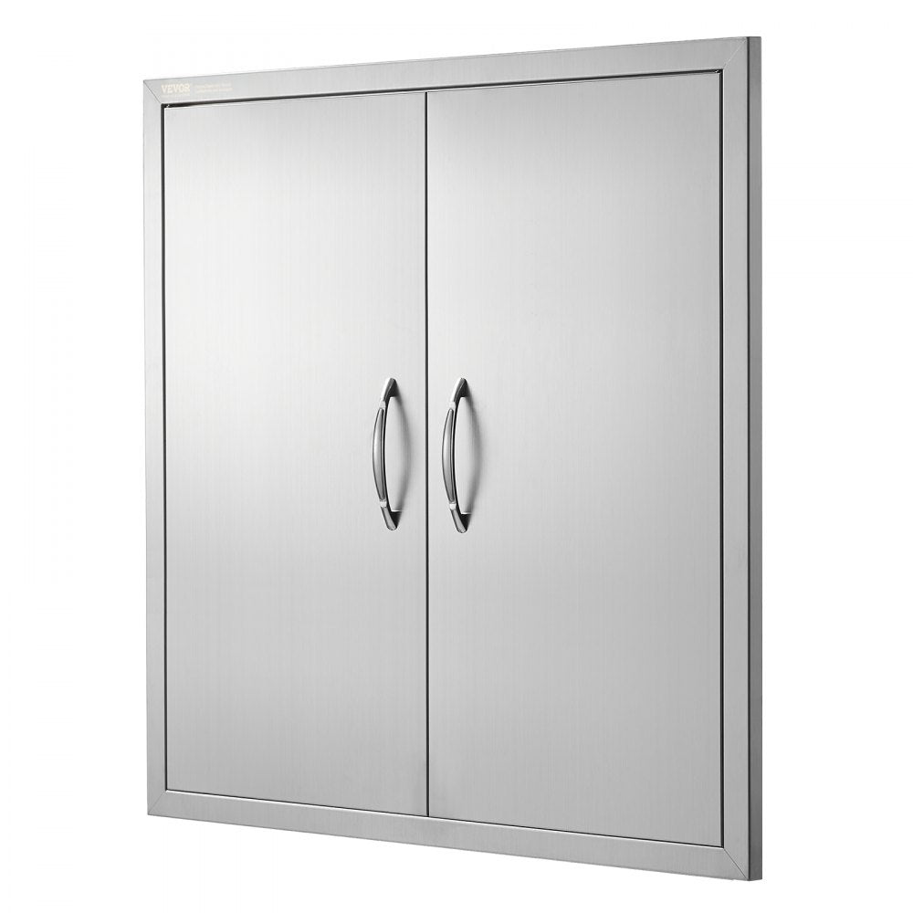 ODDTOOLS BBQ Access Door, 31W x 31H Inch Double Outdoor Kitchen Door, Stainless Steel Flush Mount Door, Wall Vertical Door with Handles, for BBQ Island, Grilling Station, Outside Cabinet