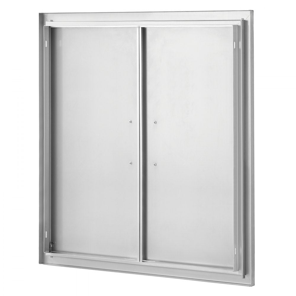 ODDTOOLS BBQ Access Door, 31W x 31H Inch Double Outdoor Kitchen Door, Stainless Steel Flush Mount Door, Wall Vertical Door with Handles, for BBQ Island, Grilling Station, Outside Cabinet