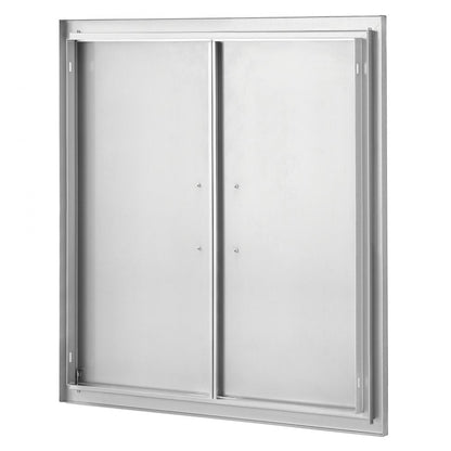 ODDTOOLS BBQ Access Door, 31W x 31H Inch Double Outdoor Kitchen Door, Stainless Steel Flush Mount Door, Wall Vertical Door with Handles, for BBQ Island, Grilling Station, Outside Cabinet
