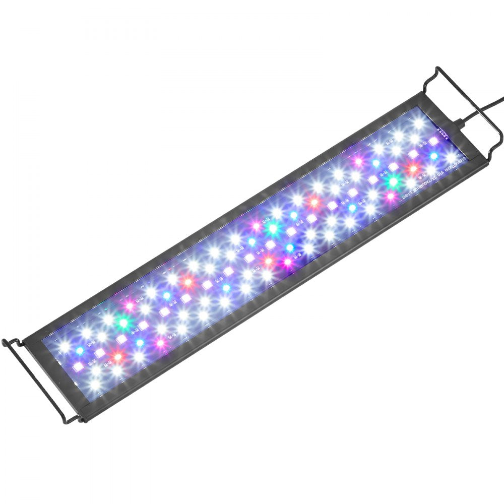 ODDTOOLS Aquarium Light with LCD Monitor, 18W Full Spectrum Fish Tank Light with 24/7 Natural Mode, Adjustable Brightness & Timer - Aluminum Alloy Shell Extendable Brackets for 18