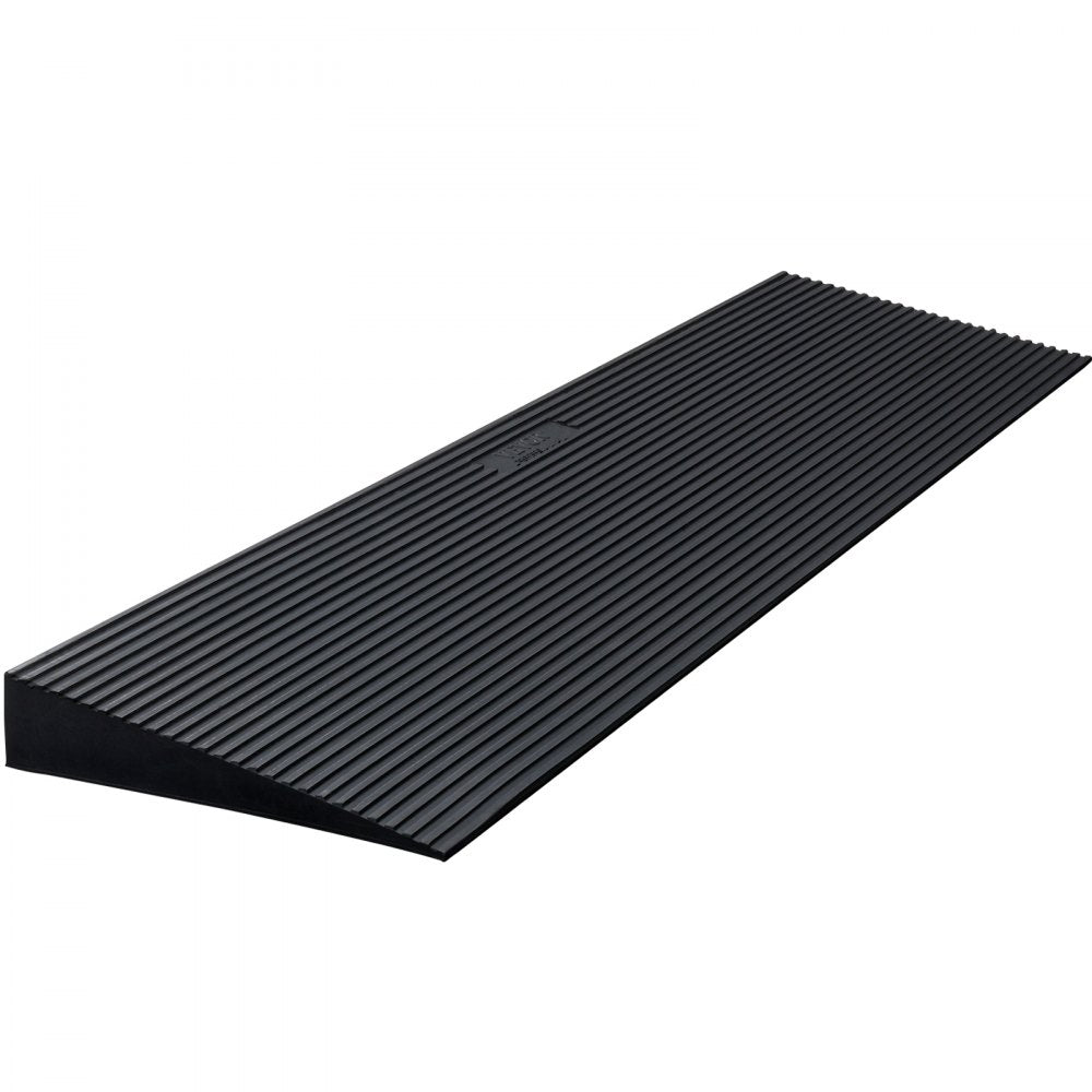 ODDTOOLS 1.6" Rise Cuttable Threshold Ramp for Sweeping Robot, 35.4" Wide Natural Rubber Wheelchair Ramp, Non-Slip Solid Rubber Ramp with Double-Sided Tape for Doorways, Driveways, Bathroom, Smooth Tile