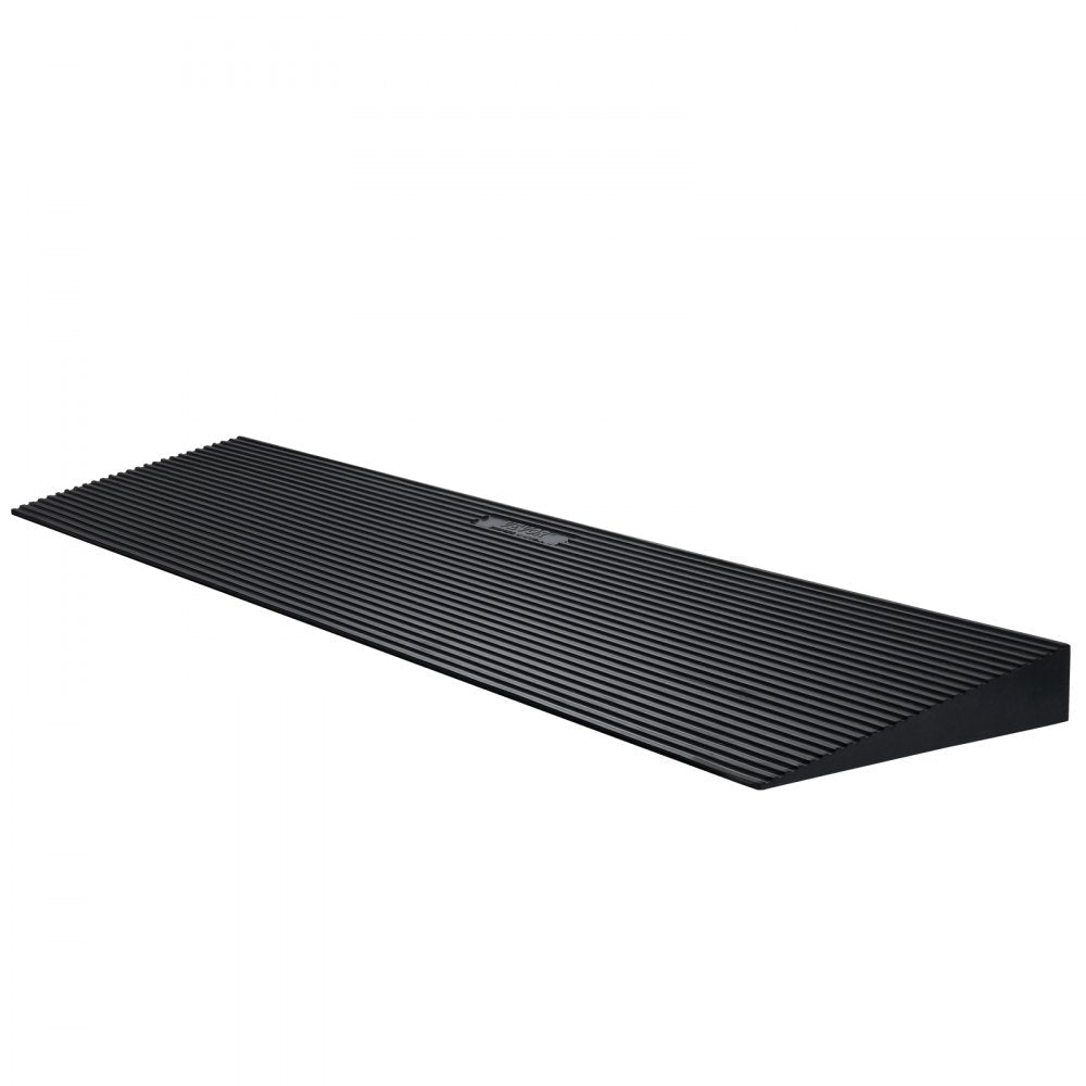 ODDTOOLS 1.6" Rise Cuttable Threshold Ramp for Sweeping Robot, 35.4" Wide Natural Rubber Wheelchair Ramp, Non-Slip Solid Rubber Ramp with Double-Sided Tape for Doorways, Driveways, Bathroom, Smooth Tile