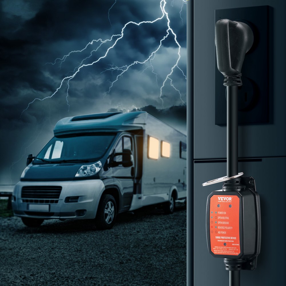 ODDTOOLS RV Surge Protector, 30 Amp, 2700 Joules RV Voltage Protector Monitor Circuit Analyzer Power Guard, with Surge Protection Waterproof Cover Anti-Theft Lock for RV Camper Trailer, ETL Certified