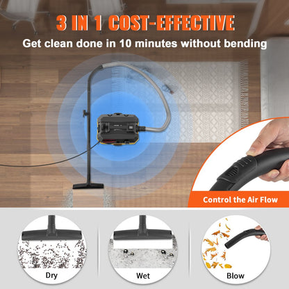 ODDTOOLS Wet Dry Vac, 4 Gallon, 5 Peak HP, 3 in 1 Shop Vacuum with Blowing Function Portable Attachments to Clean Floor, Upholstery, Gap, Car, ETL Listed, Black