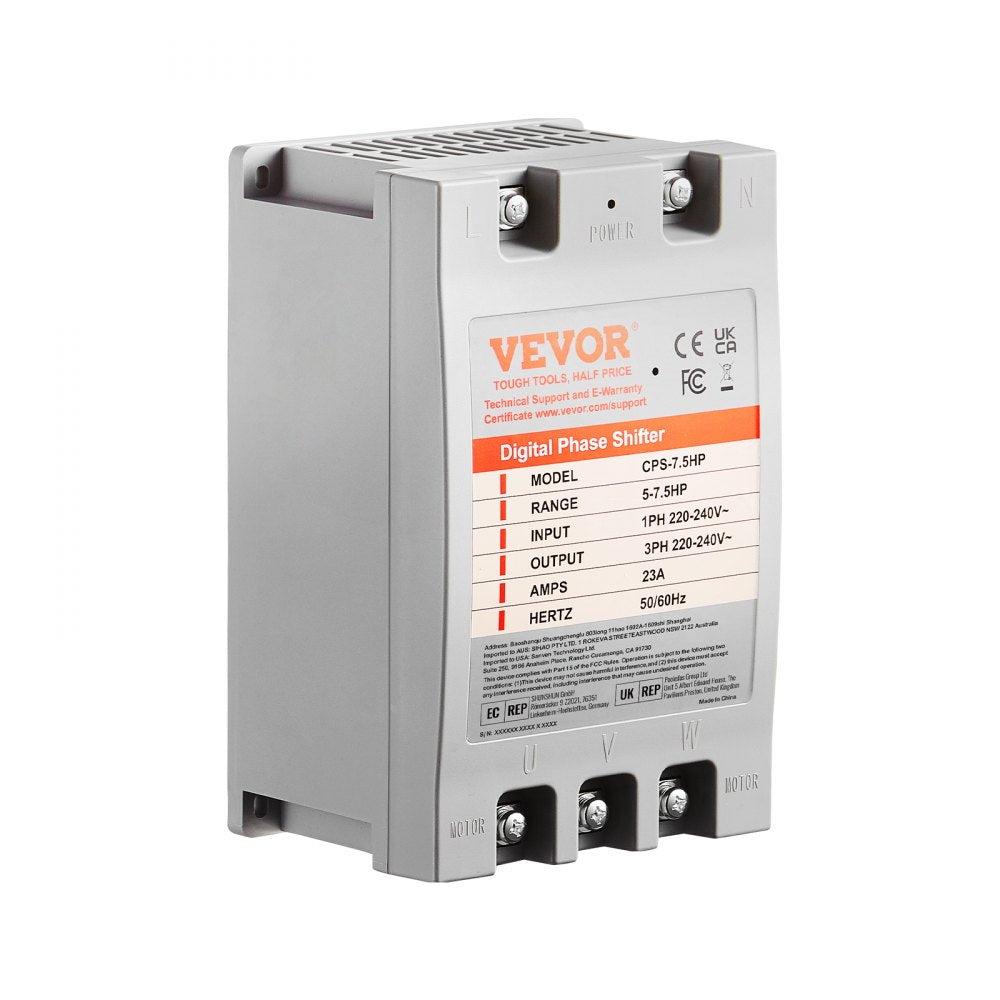 ODDTOOLS 3 Phase Converter- 7.5HP 23A 220V Single Phase to 3 Phase Converter, Digital Phase Shifter for Residential & Light Commercial Use, 220V-240V Input/Output (One Converter Must Be Used on One Motor Only)