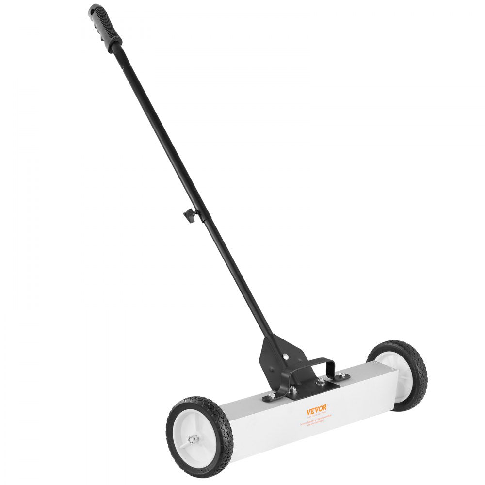 ODDTOOLS 50Lbs Rolling Magnetic Sweeper with Wheels, Push-Type Magnetic Pick Up Sweeper, 24-inch Large Magnet Pickup Lawn Sweeper with Telescoping Handle, Easy Cleanup of Workshop Garage Yard