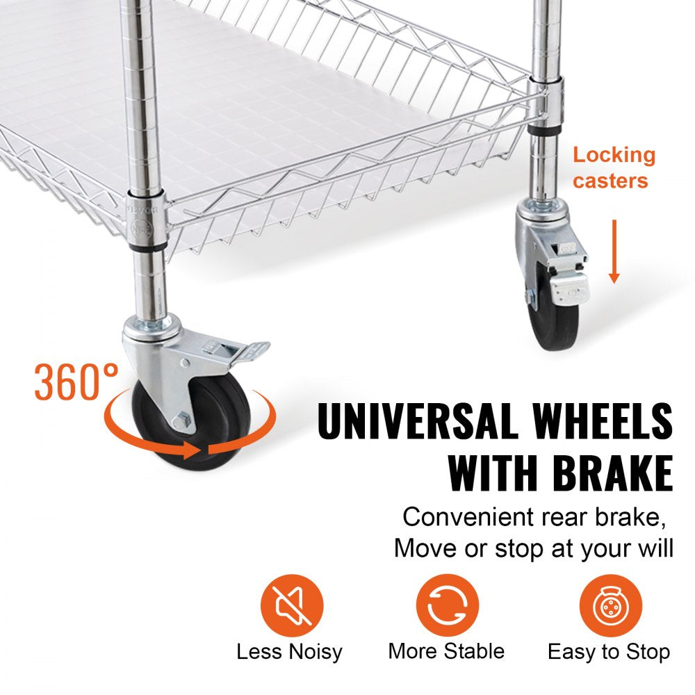 ODDTOOLS 3-Tier Utility Cart Rolling Cart on Wheels 35