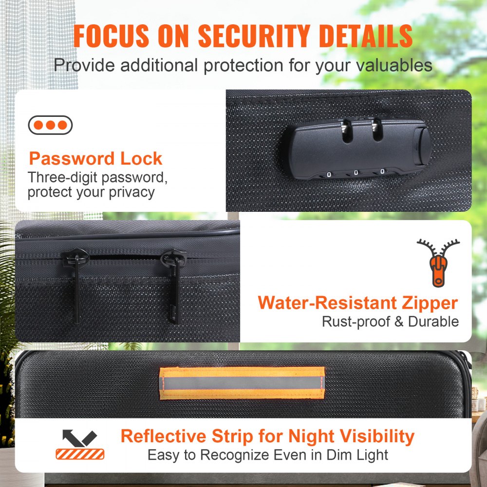 ODDTOOLS Fireproof Document Box, Fireproof Document Bag with Lock 2000℉, 3-layer Fireproof and Waterproof File Box 14.17x10.63x4.13 inch with Zipper, for Money, Documents, Jewelry and Passport