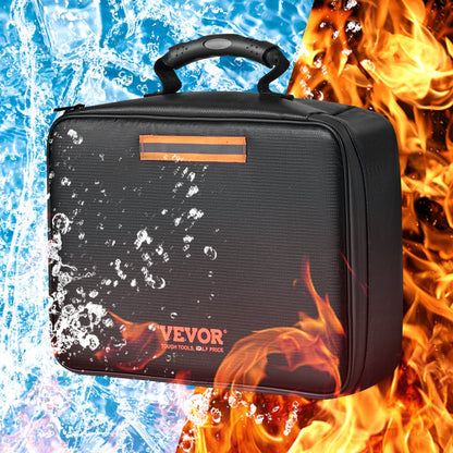 ODDTOOLS Fireproof Document Box, Fireproof Document Bag with Lock 2000℉, 3-layer Fireproof and Waterproof File Box 14.17x10.63x4.13 inch with Zipper, for Money, Documents, Jewelry and Passport