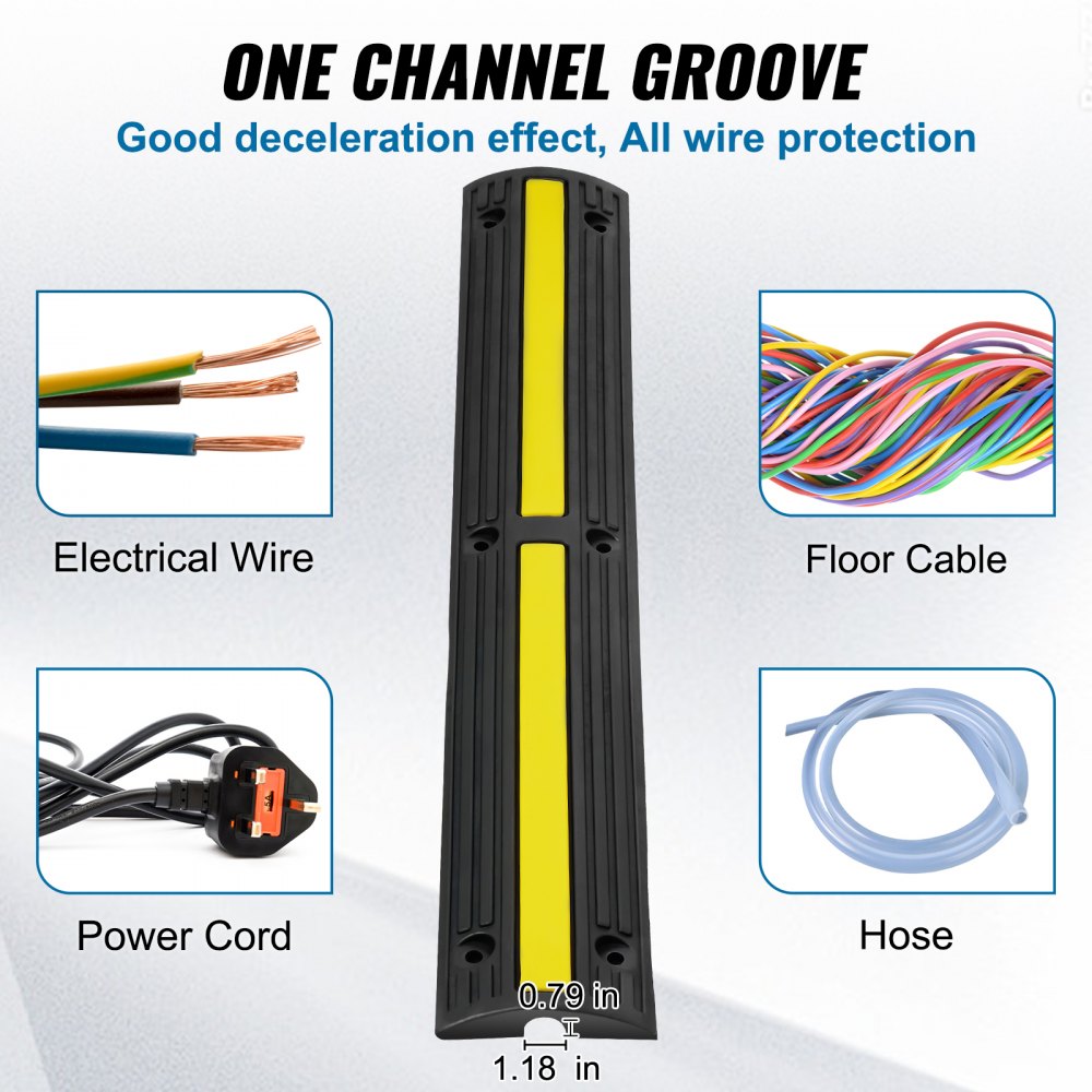 ODDTOOLS 4 PCs 39'' Cable Protector Ramp 18000 lbs Speed Bump Floor Cable Protector