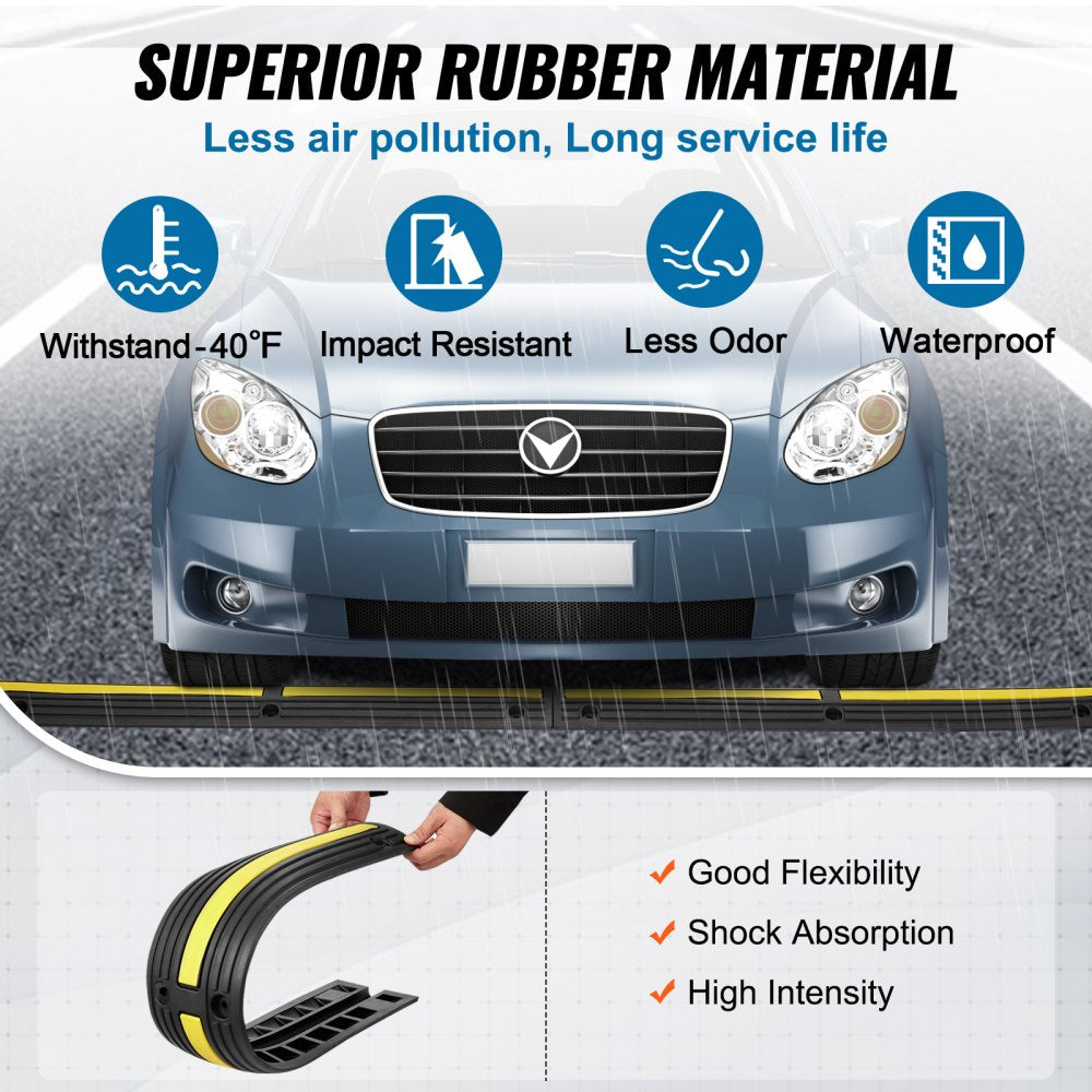 ODDTOOLS 4 PCs 39'' Cable Protector Ramp 18000 lbs Speed Bump Floor Cable Protector