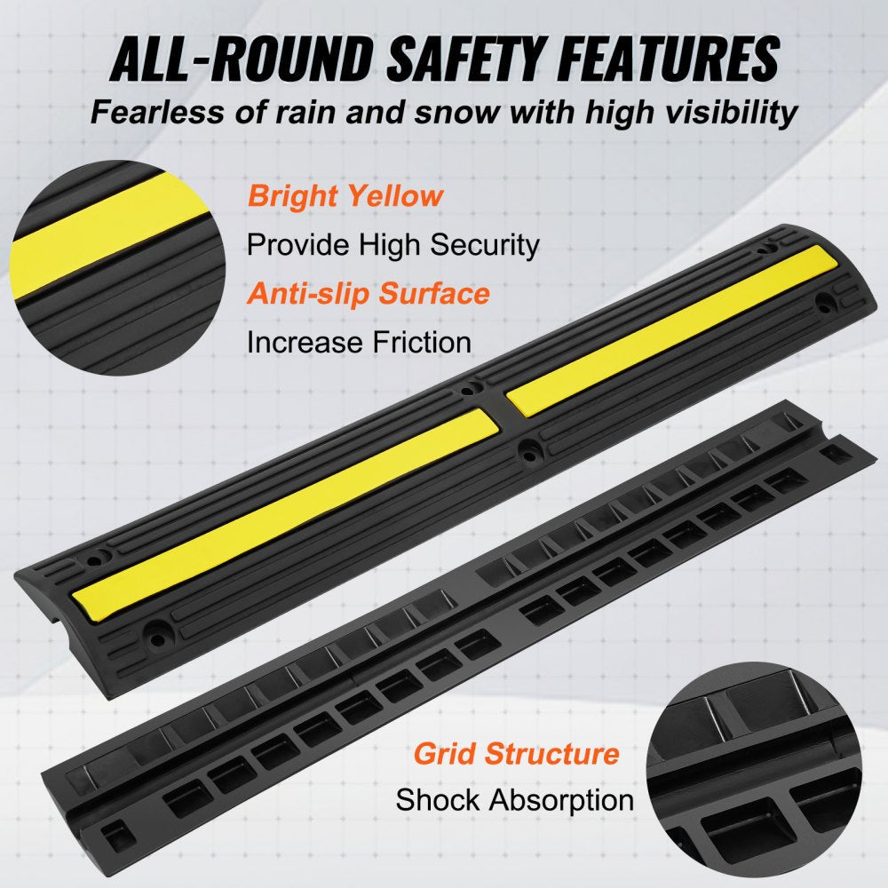 ODDTOOLS 4 PCs 39'' Cable Protector Ramp 18000 lbs Speed Bump Floor Cable Protector