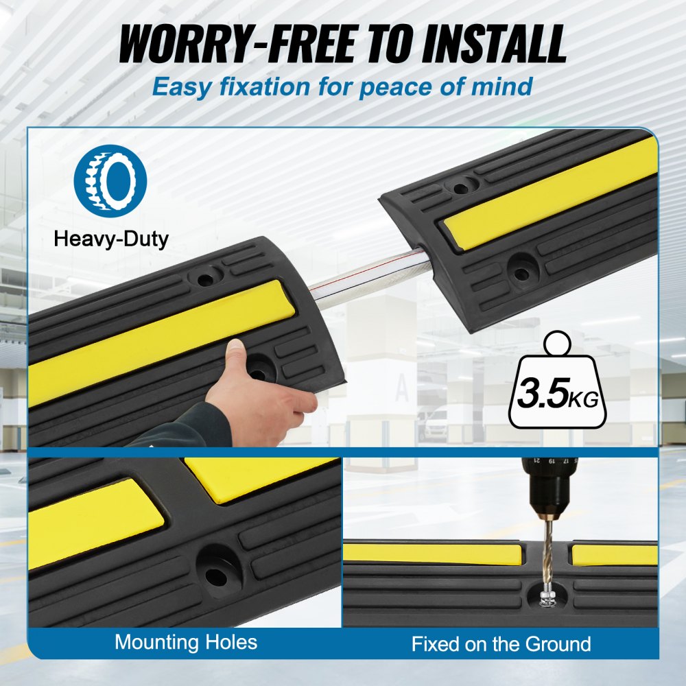 ODDTOOLS 4 PCs 39'' Cable Protector Ramp 18000 lbs Speed Bump Floor Cable Protector