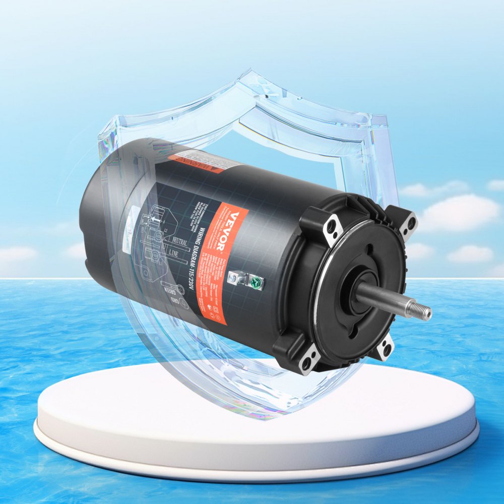 ODDTOOLS 0.75 HP Pool Pump Motor, 56J Frame, 115V(8 Amps)/230V(4 Amps) 3450 RPM, 60Hz, 1.5 Service Factor, 80μF/250V Capacitor, CCW Rotation Round Flange Replacement Motor