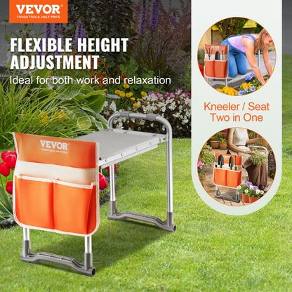 ODDTOOLS Garden Kneeler and Seat, 10" EVA Wide Pad, 330 lbs Load Capacity Foldable Garden Stool, Kneeling Bench for Gardening with Tool Bag, Gifts for Women, Grandparents, Seniors, Mom and Dad