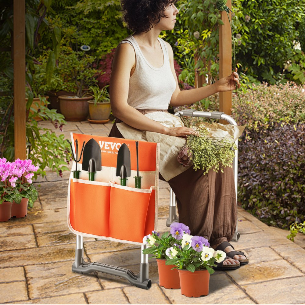 ODDTOOLS Garden Kneeler and Seat, 10" EVA Wide Pad, 330 lbs Load Capacity Foldable Garden Stool, Kneeling Bench for Gardening with Tool Bag, Gifts for Women, Grandparents, Seniors, Mom and Dad