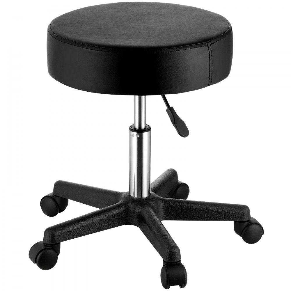 ODDTOOLS Rolling Stools with Wheels, 400 LBS Weight Capacity Adjustable Height Stool with Ultra-Thick Seat Cushion, Swivel Stools Chair for Salon, Bar, Home, Office, Tatoo, Medical, Massage, Black