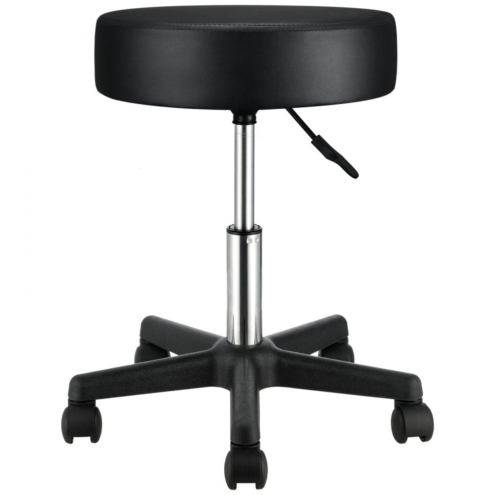 ODDTOOLS Rolling Stools with Wheels, 400 LBS Weight Capacity Adjustable Height Stool with Ultra-Thick Seat Cushion, Swivel Stools Chair for Salon, Bar, Home, Office, Tatoo, Medical, Massage, Black