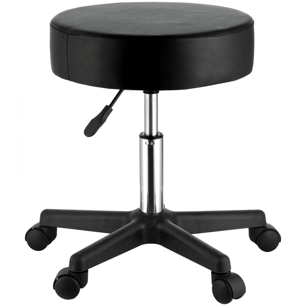ODDTOOLS Rolling Stools with Wheels, 400 LBS Weight Capacity Adjustable Height Stool with Ultra-Thick Seat Cushion, Swivel Stools Chair for Salon, Bar, Home, Office, Tatoo, Medical, Massage, Black