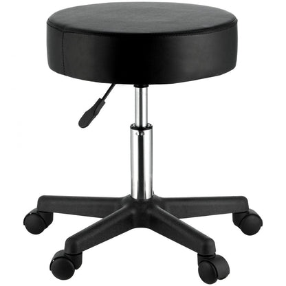 ODDTOOLS Rolling Stools with Wheels, 400 LBS Weight Capacity Adjustable Height Stool with Ultra-Thick Seat Cushion, Swivel Stools Chair for Salon, Bar, Home, Office, Tatoo, Medical, Massage, Black