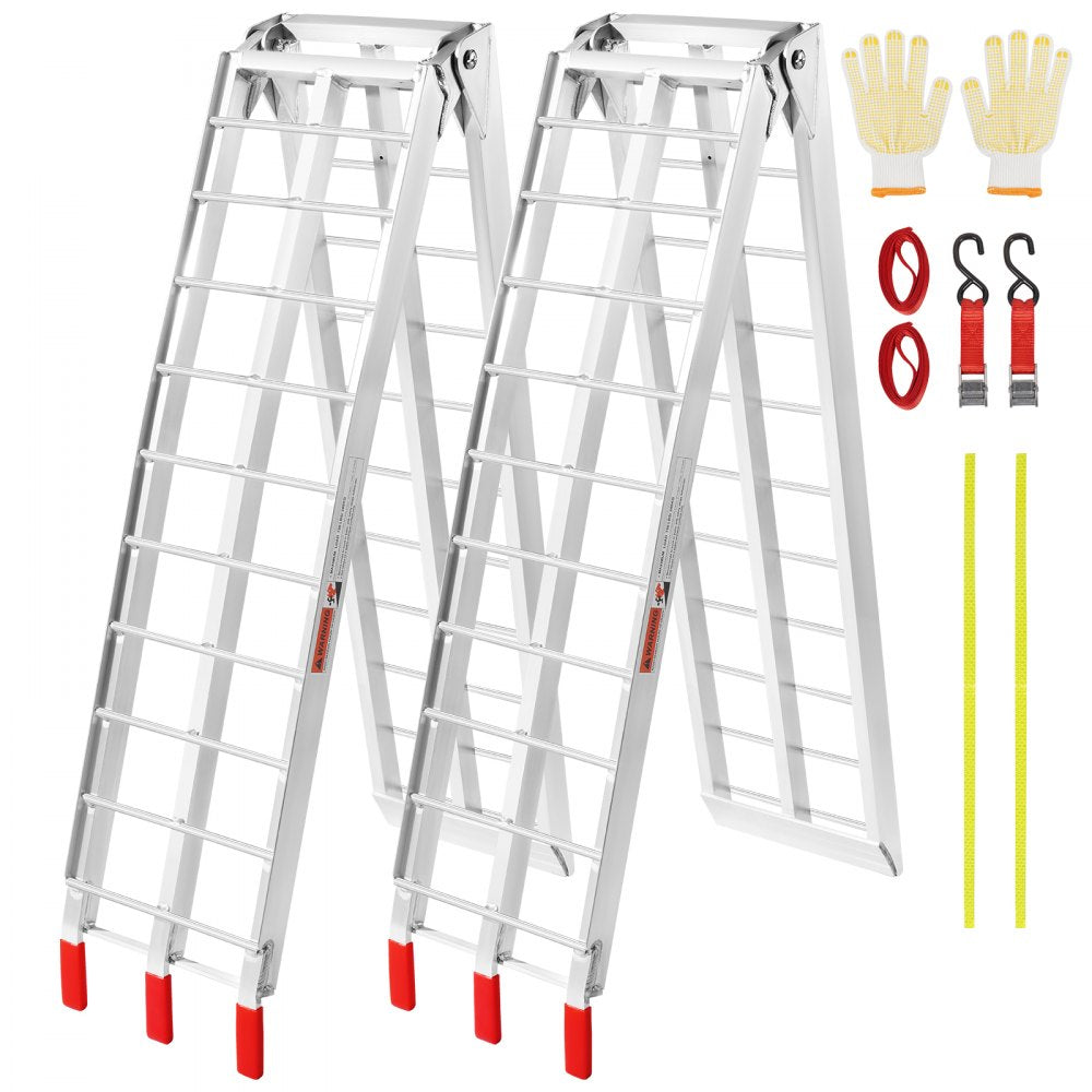 ODDTOOLS Aluminum Ramps, 1500 lbs Folding Loading Ramps for Pickup Trucks Bed, Trailers Ramp with Load Straps for Dirt Bike, UTV, ATV, Trucks, Lawn Mowers, Snowblower, Cargo Trailer, 89